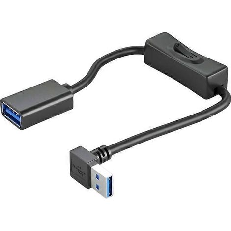 Câble d'extension USB 3.0 à 90 degrés avec interrupteur marche/arrêt pour PC et téléphone portable (1/5)