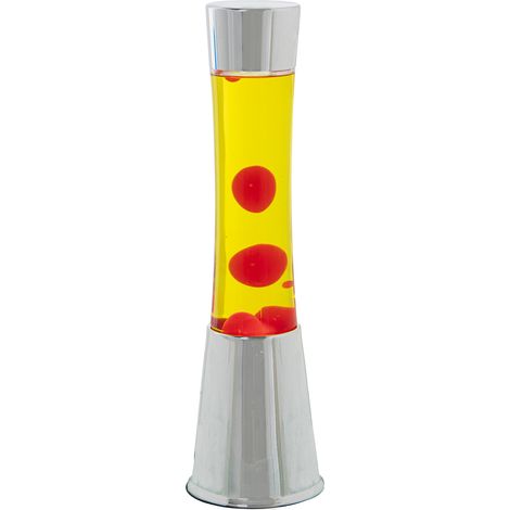 Lampe à Lave Métal Liquid Glow Rose/Jaune +Ampoule Re°11X39 Cm Noir Câble:150 Cm (1/5)