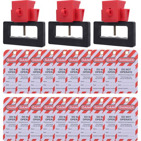 Dispositif de verrouillage de disjoncteur 3 pièces avec 20 étiquettes Kit électrique de conception de lame en Nylon pour Station Loto