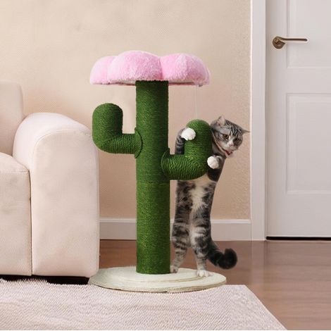 Tiragraffi cactus 46x46x90 cm in MDF verde antiribaltamento moderno FLORAGRACE (1/5)
