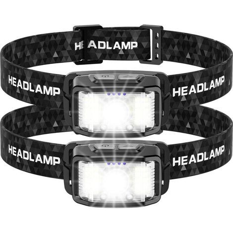 2er-Pack extrem leistungsstarke 2000 Lumen LED-Stirnlampe mit Bewegungssensor, ideal zum Angeln, Campen, Radfahren und Laufen. (1/5)