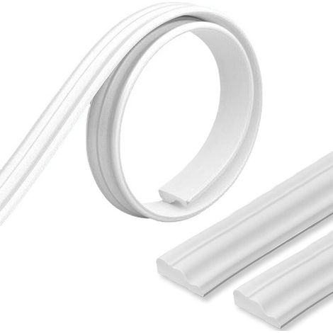 moulure de plafond, Corniches Moulures Cimaises, Bande décorative autocollante blanc crème pour cuisine, salle de bain, salon, cadre de porte murale de fond TV (5 m / rouleau) (1/5)
