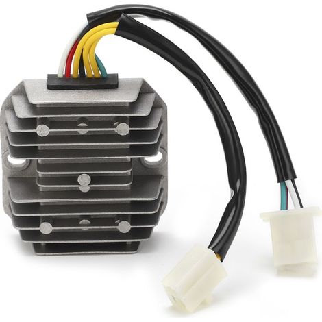 Tbest Régulateur de Tension Redresseur 7 Fils Double Prise en Alliage D'aluminium ABS Haute Performance 12 V Scooter Cyclomoteur ATV Moto Système de Charge Accessoire. (1/5)