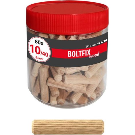 Holzdübel Boltfix wood 10x40 mm, Riffeldübel aus massiver Buche (1/4)