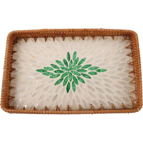 Plateau Tressé pour Douche Porte-Serviettes pour Salle de Bain Rangement Cosmétique Design'-'-
