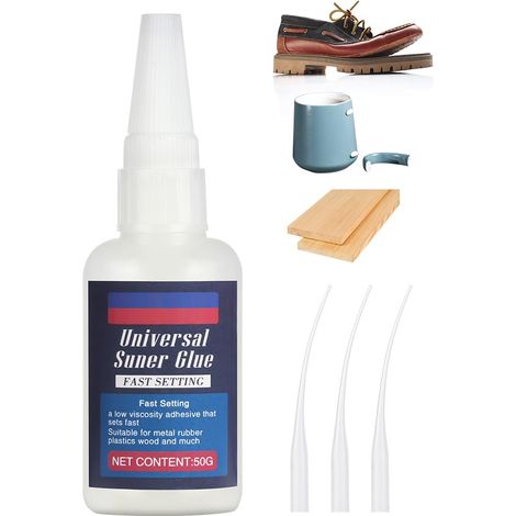 Flintronic Colle Instantanée Extra Forte à Base d'Huile - Universelle Puissante à Séchage Rapide, Haute Résistance pour Plastique, Cuir, Métal, Bois, Céramique (50g) (1/5)