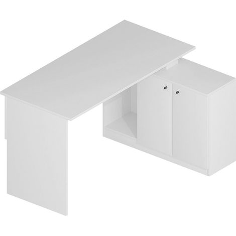 Holzschreibtisch "Basak" - 130 x 60 x 74 cm - Weiß