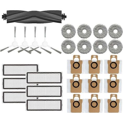Filtre pour aspirateur brosse pour aspirateur Filtre de brosse pour aspirateur filtre de Dreame Bot L10s Ultra L10 Robot Aspirateur pièce détachée Rubber Side Brosse HEPA Filtre Serpillière Rag Sac à  (1/5)