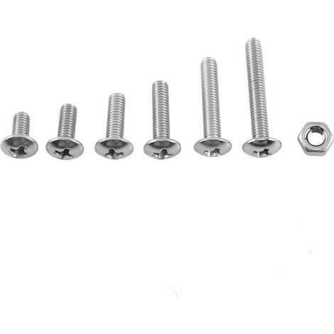 Assortiment de vis, boulons et écrous hexagonaux M3 en acier inoxydable 304 (tête bombée)