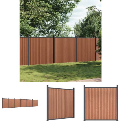 The Living Store Zaunelement Braun 1045x186 cm WPC - Zaunfelder (1/5)