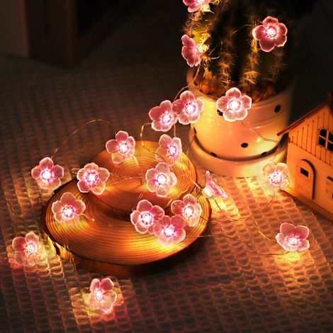 Guirlande lumineuse à 40 LED et à piles LED Fleurs, Guirlandes lumineuses d'intérieur pour chambre, décoration de mariage, fête, Noël, Cadeaux pour femmes Filles (1/5)