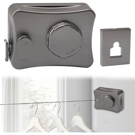 Etendoir à suspendre,Corde à Linge Rétractable Exterieur 2 Fils Corde a Linge Retractable Interieur Réglable Corde Seche Linge Retractable Fil Etendoir Retractable 4.2m Fil a Linge Retractabl (1/5)