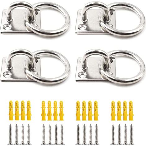 Juego de 4 ganchos de techo, adecuados para ganchos de pared, sillas colgantes, toldos y accesorios náuticos.