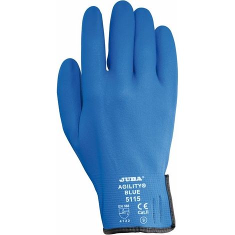 5115BL/9 GUANTE NYLON RECUBIERTO DE NITRILO MICRO FOAM SIN COSTURAS COLOR AZUL - JUBA (1/2)