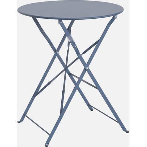 Tavolo da giardino bistrot pieghevole in acciaio, 2 posti, Ø60cm