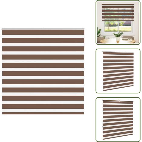 Zebrarollo Braun 150x150 cm Stoffbreite 145,9 cm Polyester - Zebra-Jalousie - Zebra-Jalousien - Zebra-Rollo - Doppelrollo (1/5)