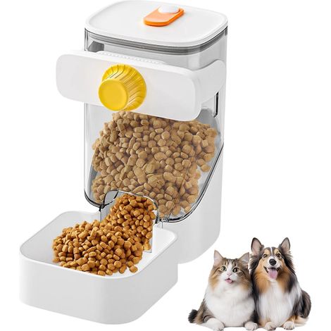 Alimentateur Automatique pour Animaux - Distributeur de Nourriture avec Bols pour Chiens de Petite et Moyenne Taille - 1200ML (1/4)