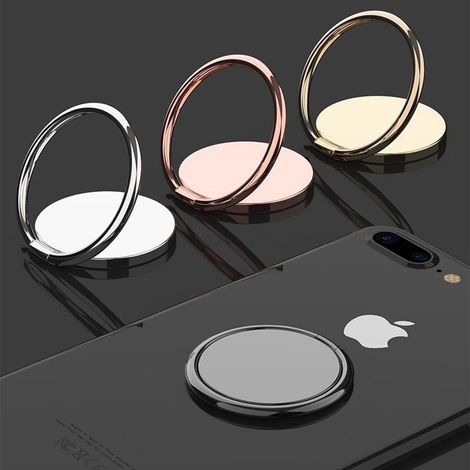 supporti per telefono ultra sottili con rotazione a 360 gradi, compatibili con Samsung Galaxy S10/S9/S8, LG, Moto, iPhone XS Max/XR/X/8/7/6s/6 Plus, Sony e altri smartphone (nero) (1/5)