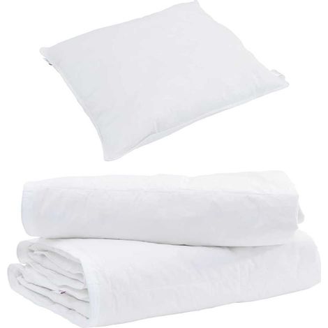 Duvet 2-en-1 avec oreiller 2 pcs,Couette Blanc Plume de canard CFW68209 (1/5)