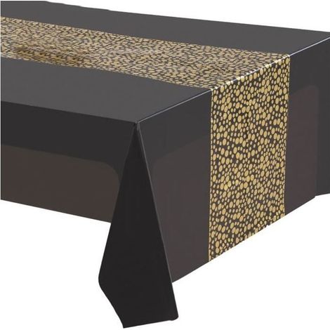 NAPPE DE TABLE JETABLE - NAPPE EN PAPIER INTISSE Couverture de table Peva PEVA POINT POINT STYLE style-Black1 (1/4)