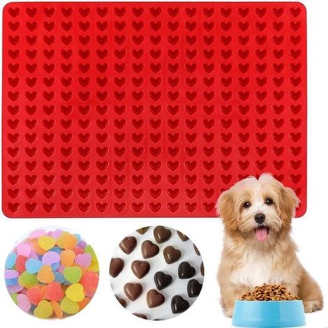 255 Mini-Herzform aus Silikon für weiche Bonbons/Schokoladenbohnen/Hundeleckerlis