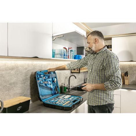 Ensemble d'outils Hogert HT1R439 1/2'' 3/8'' 1/4'' 131 unités