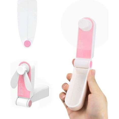 Mini ventilateur portable de poche, ventilateur de bureau, avec USB, rechargeable, pour la maison ou les voyages, 2 vitesses, rose, small hanheld fan-