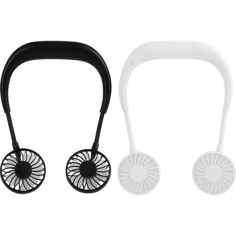 Ventilador de cuello portátil,tres velocidades de viento,silencioso y ligero,apto para uso en interiores y exteriores,2 baterías de 2000 mAh (1/5)