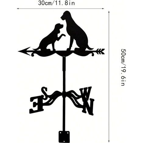 Deux chiens indicateur de direction du vent décoration de jardin indicateur de direction de cour bannière tapisserie décoration de chambre drapeau (1/5)