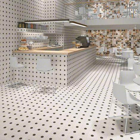 Vives Azulejos Y Gres – Carrelage effet carreau ciment 15x15cm blanc satiné – Épaisseur 0,8cm – Pour sol et mur intérieur – Boîte de 1 m2 (1/3)