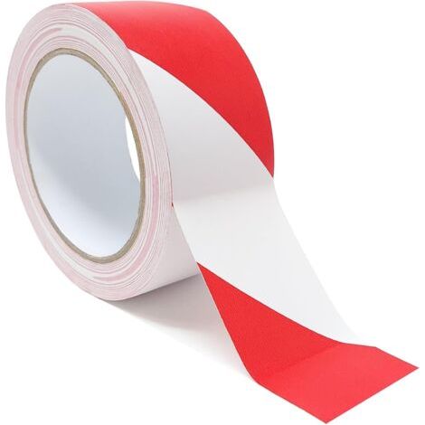 Ruban de Balisage - Pack de 2 Rouleaux- (PVC) - 40 mm x 33 m - Ruban Blanc et R (1/5)