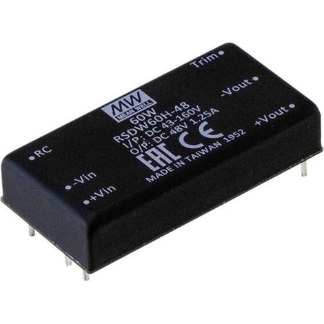 [NEUWERTIG] B-Ware MeanWell RSDW60 DC/DC-Wandler Stromversorgung Modul 60W 1 Ausgang 12V Print (1/2)