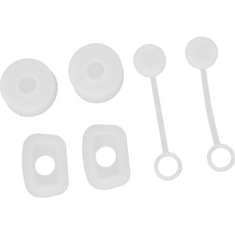 Set aus wasserdichten und wiederverwendbaren Strohhalmstopfen, quadratisch und rund, aus transparentem Silikon. (1/5)