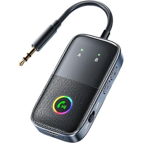 Émetteur-récepteur Bluetooth 5.4, récepteur audio AUX 3,5 mm, adaptateur audio sans fil RGB pour haut-parleur, PC, TV, voiture (1/5)