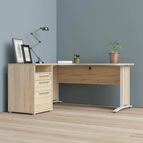 Dmora Schreibtisch, Eichenfarbe, 159 x 74,5 x 150,5 cm (1/5)