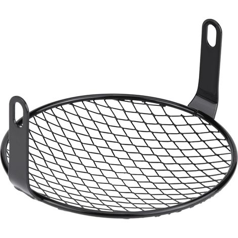 Runder Seitenscheinwerfergrill (16,5 cm) für Cruiser, Chopper, Cafe Racer und andere Motorräder, Stahlmaskenabdeckung, seitliche Montage, Custom-Teil, mattschwarz, Universalzubehör. (1/5)