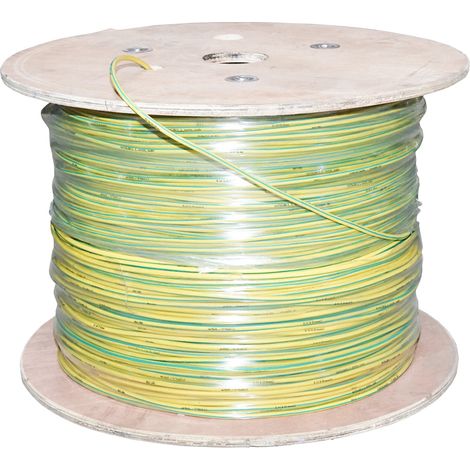 Cavo di messa a terra in rame, 1000 m per pannelli solari MYF 1x10 mm, 450/750 V verde giallo (1/2)