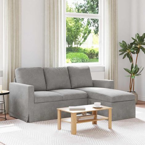 Divano Grigio chiaro 178 x 134 x 80 cm Velluto vidaXL (1/5)