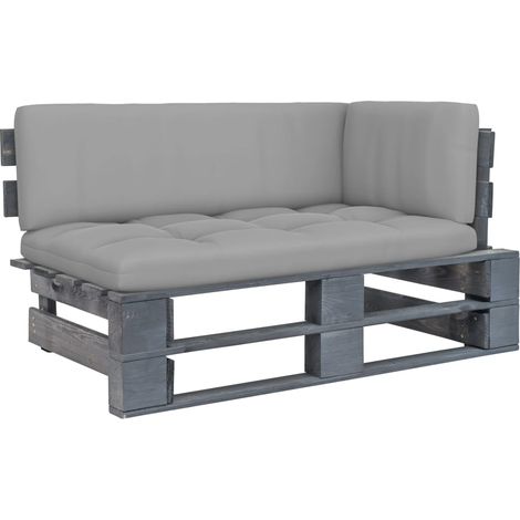 Outdoor-Ecksofa Paletten Kiefernholz Imprägniert Grau (1/5)