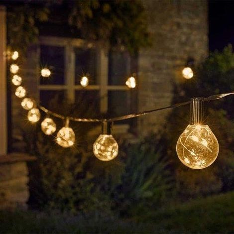 Warm White Outdoor String Lights Mains Powered 9.5m LED Festoon Lights Waterproof Plug In Garden Patio Pergola 10 Bulb