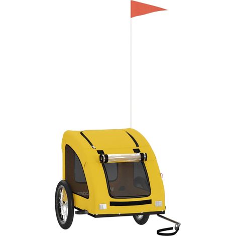vidaXL Remorque de vélo pour animaux de compagnie jaune