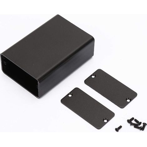 Coffret de projet électronique, Installation encastrée Boîtes à bornes Boîtier en aluminium de boîte à instruments de carte électronique noir givré de câblage (1/5)