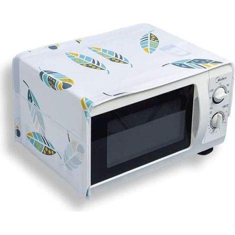 Horno microondas/horno multifunción. Funda antipolvo. Tapa antigrasa con bolsillo. Protector de cocina (estampado de plumas). (1/5)