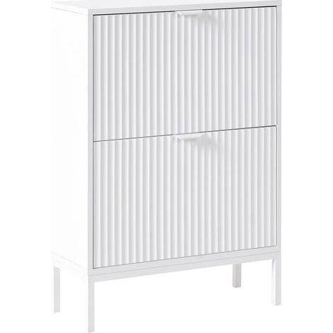 Scarpiera Bianca a 2 Scomparti in MDF bianco Adelaide