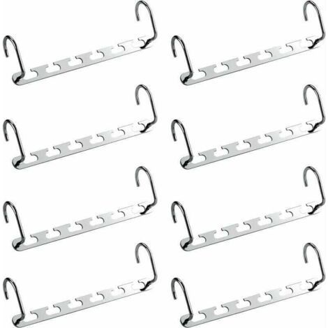 8Pcs Cintre Multiple Porte-Manteaux, Porte Cintres Gain de Place pour Dressing, Organisateur de Cintre Magique en Métal, Rangement de Chemises,Vestes,Vêtements dans Penderie,Placard,Armoire