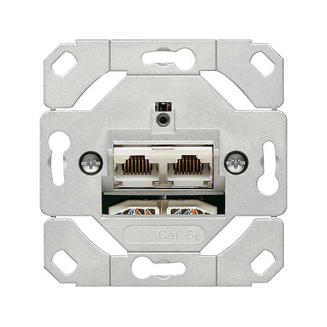 GIRA 245200 Steckdose 2 x RJ-45 Metallisch (245200)