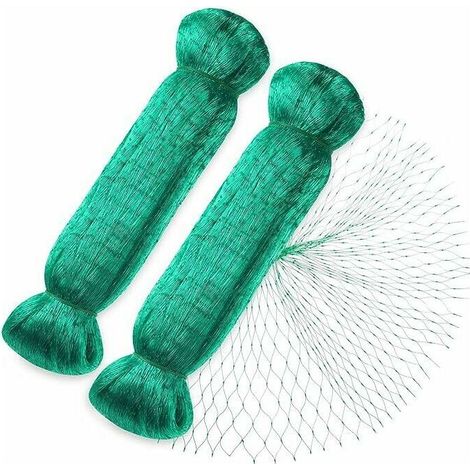 Malla para pájaros, 2 unidades, 4 x 10 m, color verde, para jardín, protección de plantas, malla de 15 mm. (1/5)