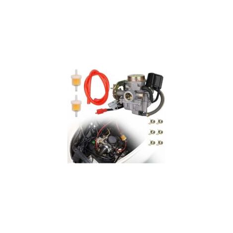 Carburador GY6 50cc PD18 con línea de drenaje para GY6 49cc 50cc 139QMB 4 r tranvías scooter ciclomotor Taotao Lance Eagle Tank Urban VIP Champion Kymco Parts (1/4)