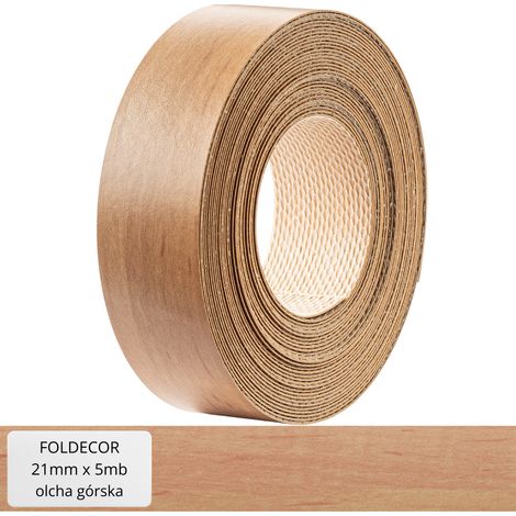 Cinta de cantos de melamina color aliso de montaña para muebles, con adhesivo termofusible, 21 mm (5 m) (1/5)
