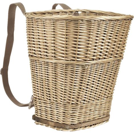 Aubry Gaspard – Hotte en osier vieilli – Panier de cueillette 47x47x38cm – Transport de bûches – Accessoire naturel et résistant (1/3)
